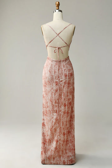 Slire Spaghetti stropper Blush Long brudepike kjole med delt front